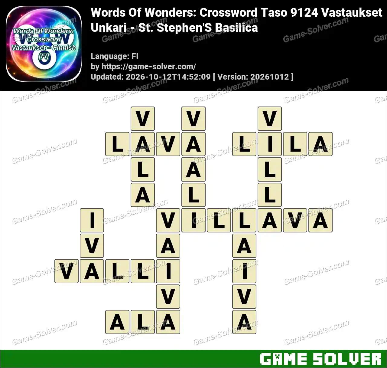 Words Of Wonders: Crossword Taso 9124 Vastaukset – Unkari – St. Stephen’S Basilica